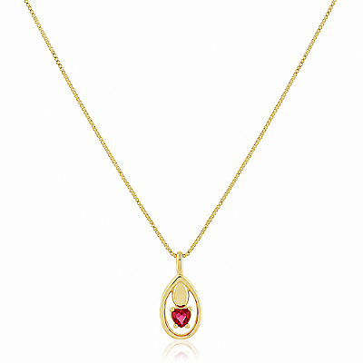 Gargantilha gota zircônia folheada a ouro 18k