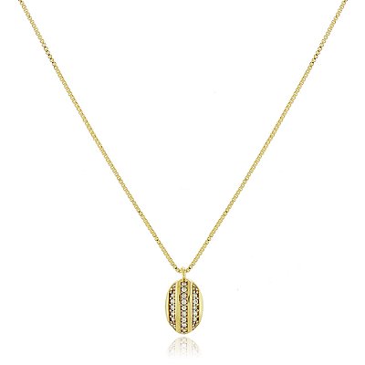 Gargantilha com zircônias folheada a ouro 18k
