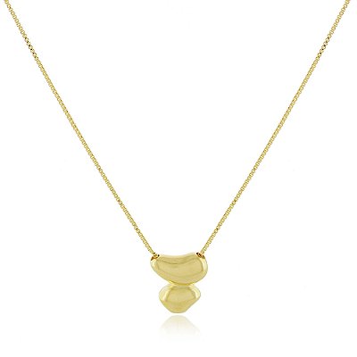 Gargantilha geométrico lisa folheada a ouro 18k