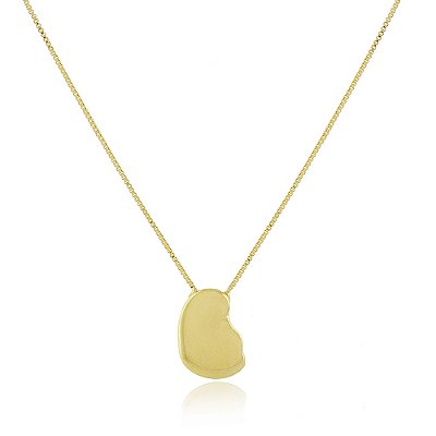 Gargantilha orgânica lisa folheada a ouro 18k