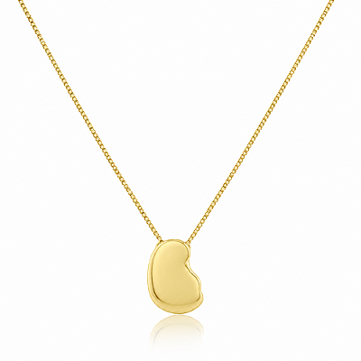 Gargantilha orgânica lisa folheada a ouro 18k
