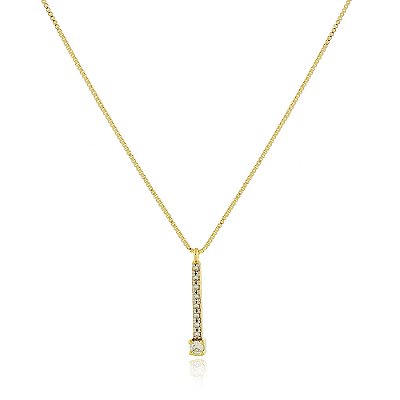 Gargantilha palito com zircônias folheada a ouro 18k