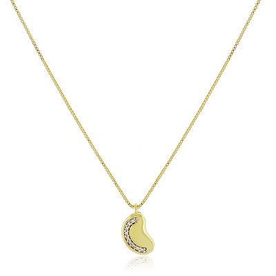 Gargantilha com zircônia folheada a ouro 18k