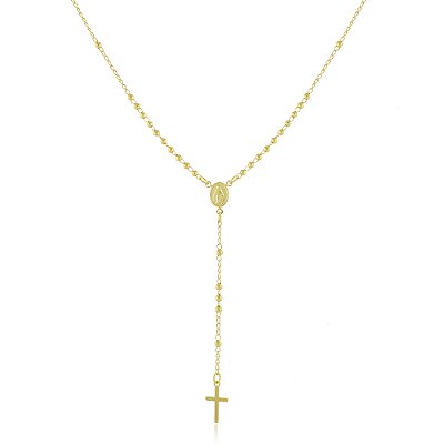 Gargantilha terço Nossa Sra. das Graças folheada a ouro 18k