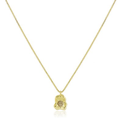 Gargantilha orgânica folheada a ouro 18k