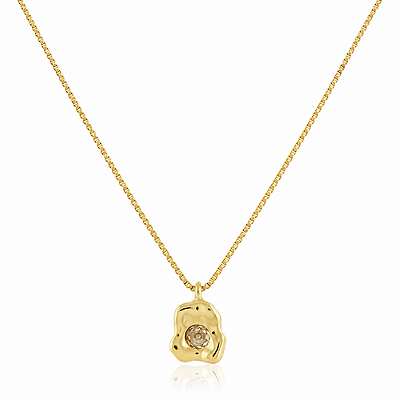 Gargantilha orgânica folheada a ouro 18k