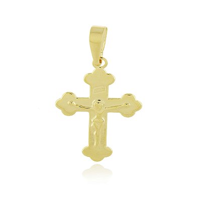 Pingente crucifixo folheado a ouro 18k