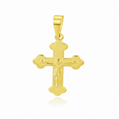 Pingente crucifixo folheado a ouro 18k
