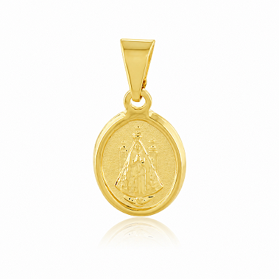 Pingente Nossa Sra. Aparecida pequeno folheado a ouro 18k
