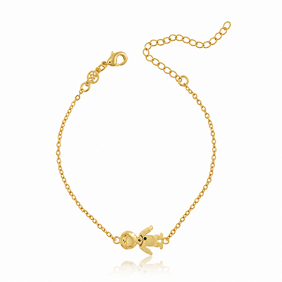 Pulseira menino com zircônia folheada a ouro 18k