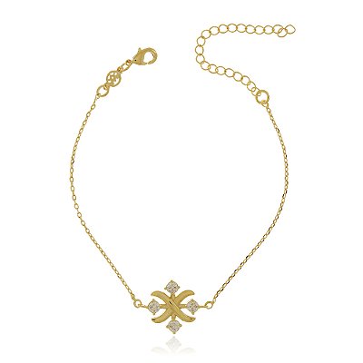 Pulseira com zircônias folheada a ouro 18k