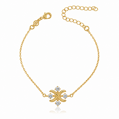 Pulseira com zircônias folheada a ouro 18k