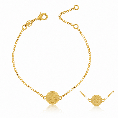 Pulseira São Bento folheada a ouro 18k