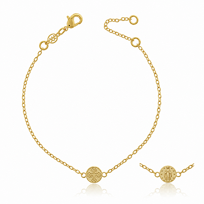 Pulseira São Bento pequeno folheada a ouro 18k