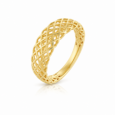 Anel telado folheado a ouro 18k