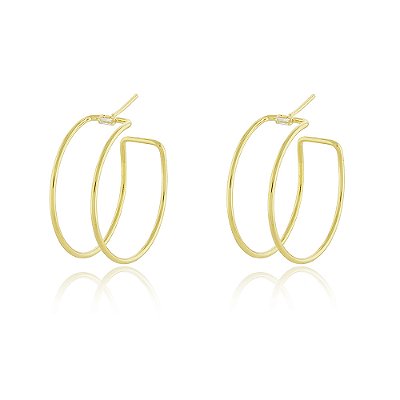 Argola dupla folheada a ouro 18k