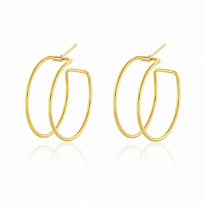 Argola dupla folheada a ouro 18k