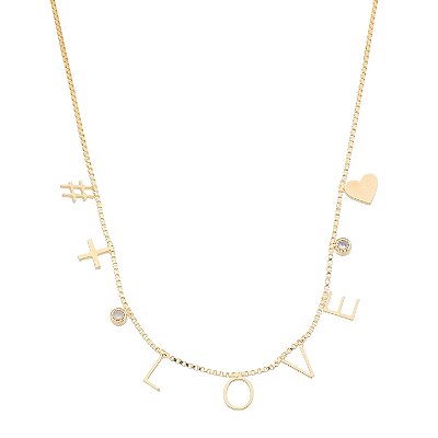 Gargantilha Love folheada a ouro 18k