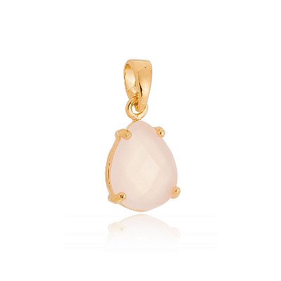 Pingente gota leitosa folheado a ouro 18k