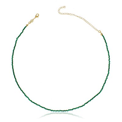 Gargantilha fio de bolinhas folheado a ouro 18k