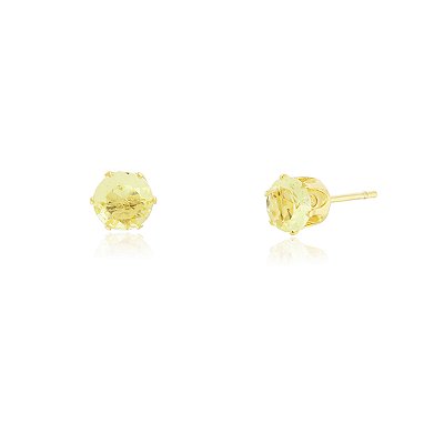 Brinco zircônia oval folheada a ouro 18k