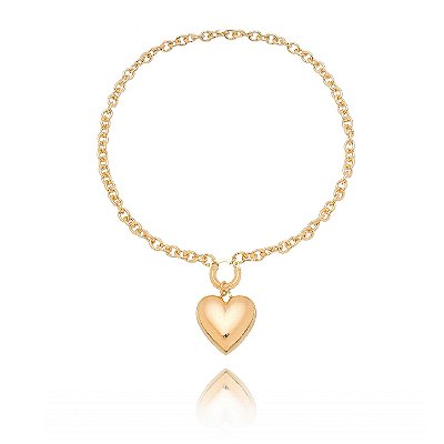 Gagantilha coração folheada a ouro 18k 40cm