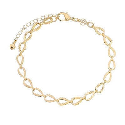 Pulseira trabalhada folheada a ouro 18k 18 cm