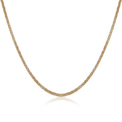 Corrente trabalhada folheada a ouro 18k 45cm
