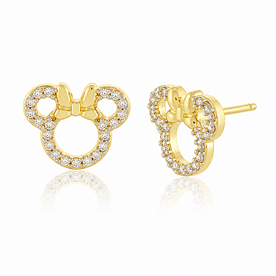 Brinco Minnie com zircônias folheado a ouro 18k