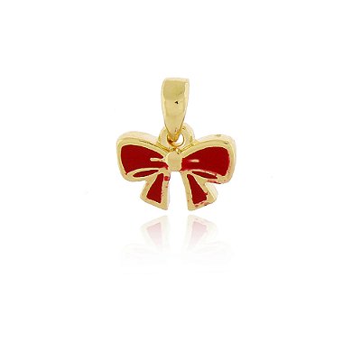 Pingente laço com resina folheado a ouro 18k