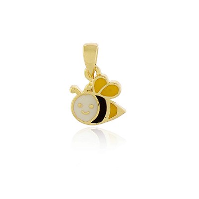 Pingente abelha resina folheado a ouro 18k