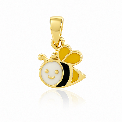 Pingente abelha resina folheado a ouro 18k