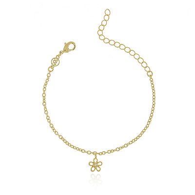 Gargantilha florzinha folheada a ouro 18k