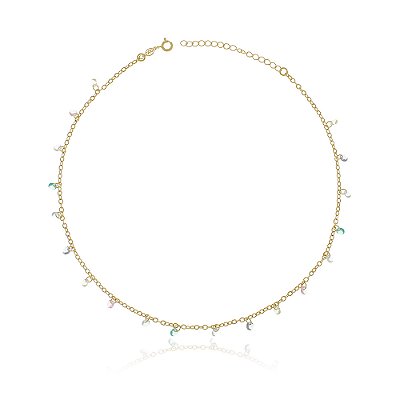 Gargantilha colorida folheada a ouro 18k