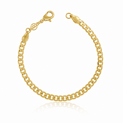 Pulseira grumet infantil folheada a ouro 18k 17cm