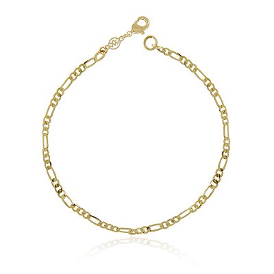 Pulseira Grumet infantil folheada a ouro 18k 14cm