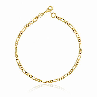 Pulseira Grumet infantil folheada a ouro 18k 14cm