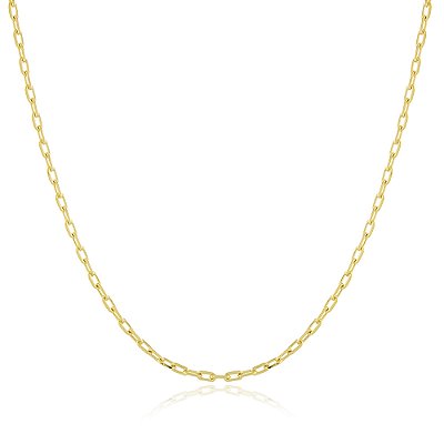 Corrente infantil elos folheada a ouro 18k 40cm