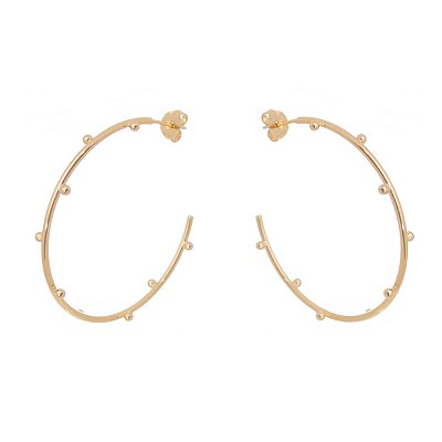 ARGOLA MAIOR COM BOLINHAS FOLHEADA A OURO 18K