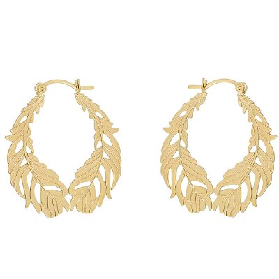 ARGOLA DE FOLHAS FOLHEADA A OURO 18K