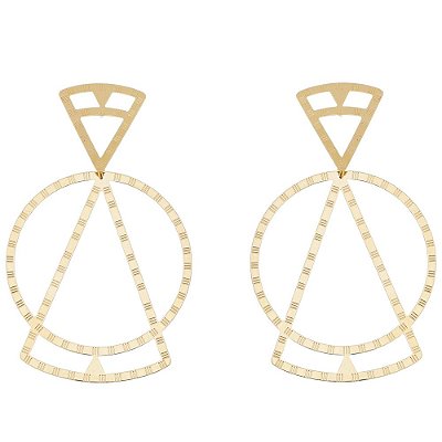 Brinco vazado folheado a ouro 18k