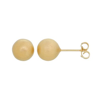 Brinco bola fosca folheado a ouro 18k