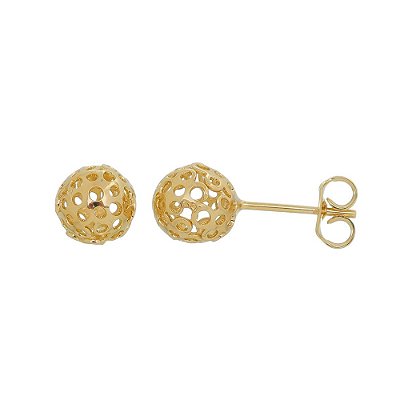 Brinco pequeno vazado folheado a ouro 18k