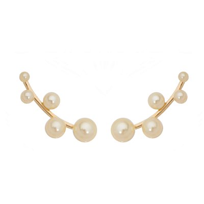 BRINCO EAR CUFF FOLHEADO A OURO 18K COM PEROLA