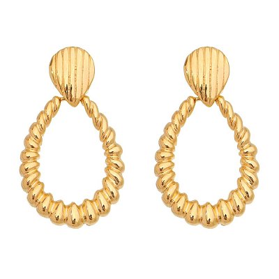BRINCO TRABALHADO FOLHEADO A OURO 18K