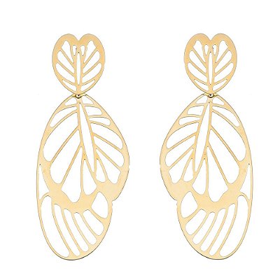 Brinco trabalhado folheado a ouro 18k