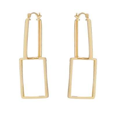 ARGOLA QUADRADA FOLHEADA A OURO 18K