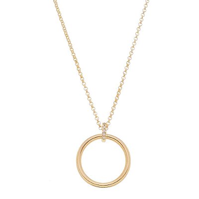 GARGANTILHA CIRCULO FOLHEADA A OURO 18K COM ZIRCONIA