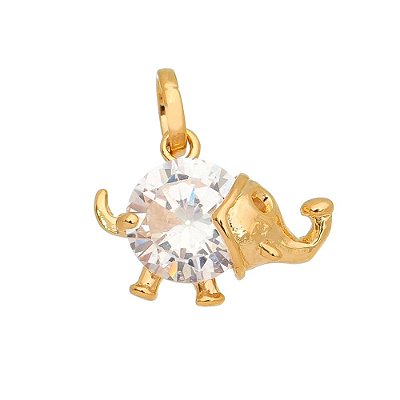 Pingente elefante folheada a ouro 18k