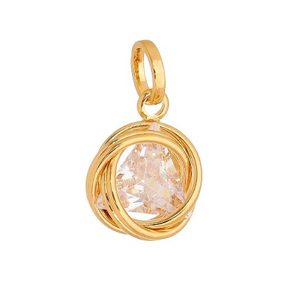 Pingente com zircônia folheado a ouro 18k